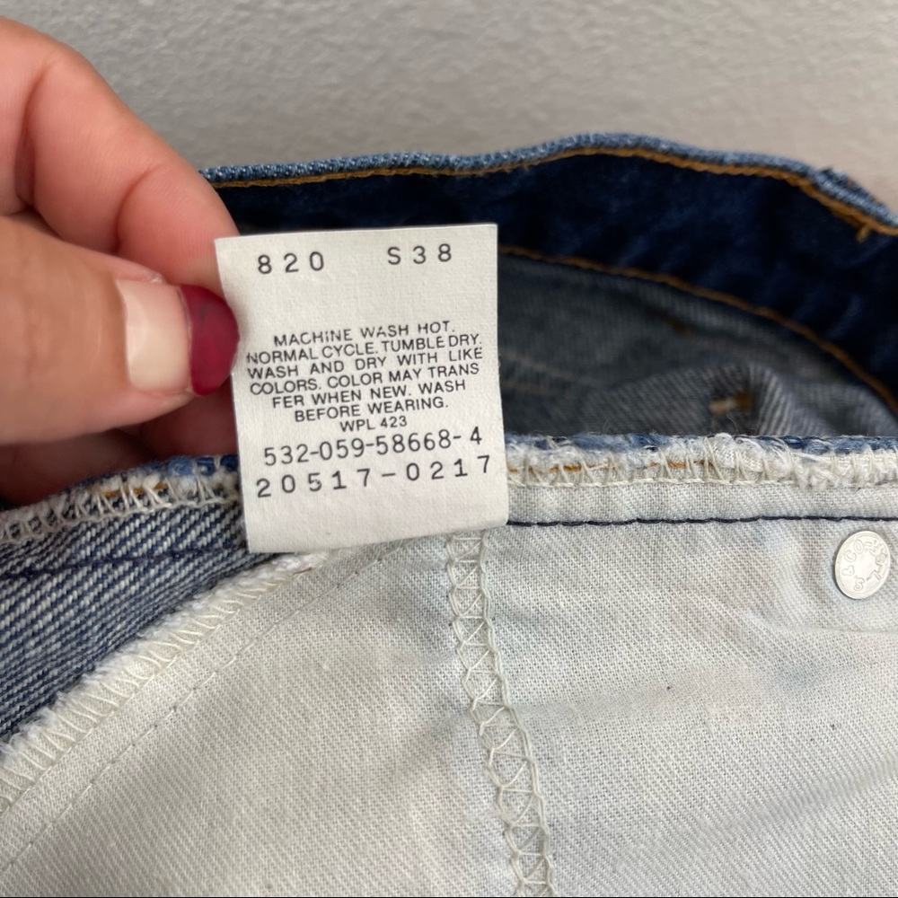 Levi's ORANGE TAB 517 Vintage Jeans Denim Cutoff Mom Shorts High Waist Size 38 - Picture 10 of 16